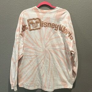 Disney Walt Disney World tie dye spirit jersey with rose gold lettering